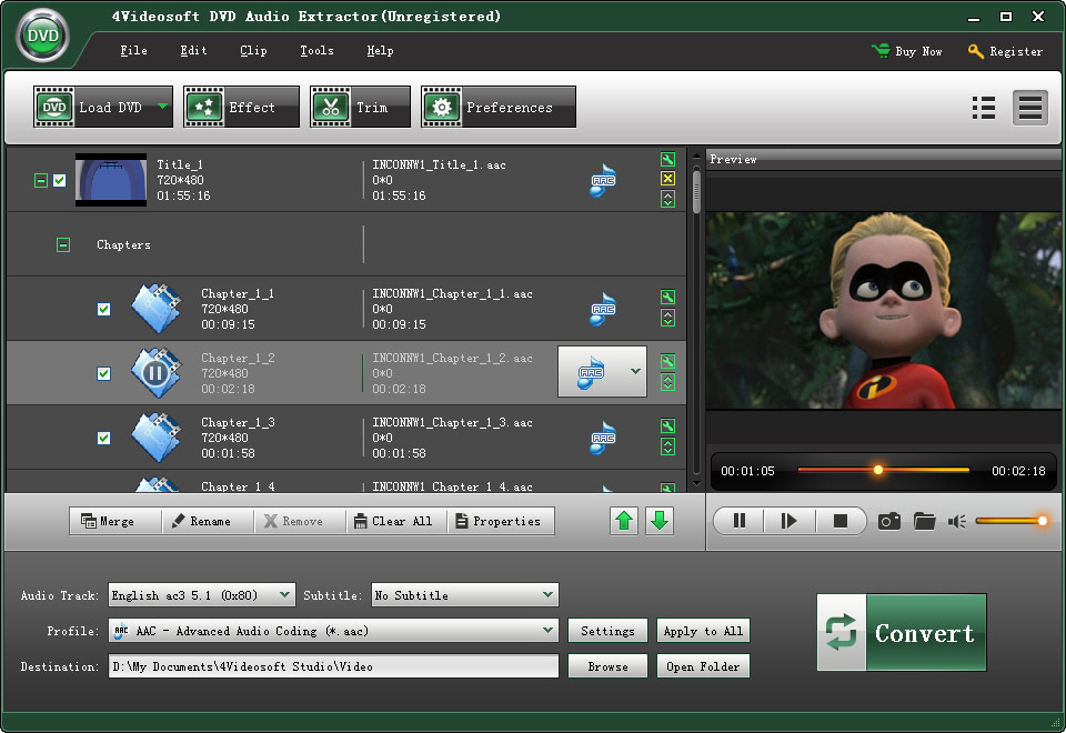 Screenshot of 4Videosoft DVD Audio Extractor 3.3.12